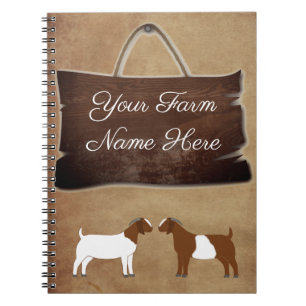 Cuaderno Cabra Boer Rótulo Rústica Personalizada