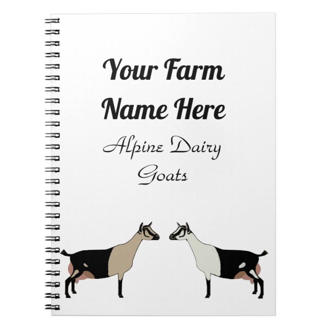 Cuaderno Cabra lechera alpina personalizada (Frente)
