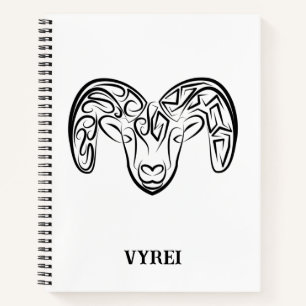 Cuaderno Cabra/oveja tribal negra y blanca