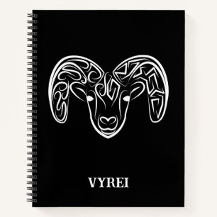 Cuaderno Cabra/oveja tribal negra y blanca