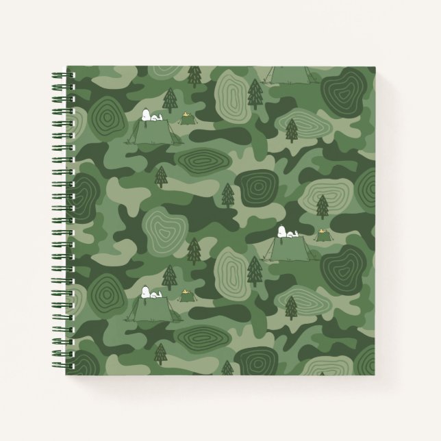 Cuaderno Cacahuetes | Campamento de camuflaje Snoopy & Wood (Anverso)
