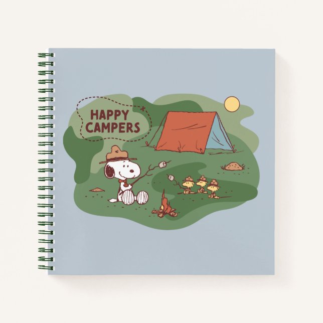 Cuaderno Cacahuetes | Camperas felices Snoopy y Woodstock (Anverso)