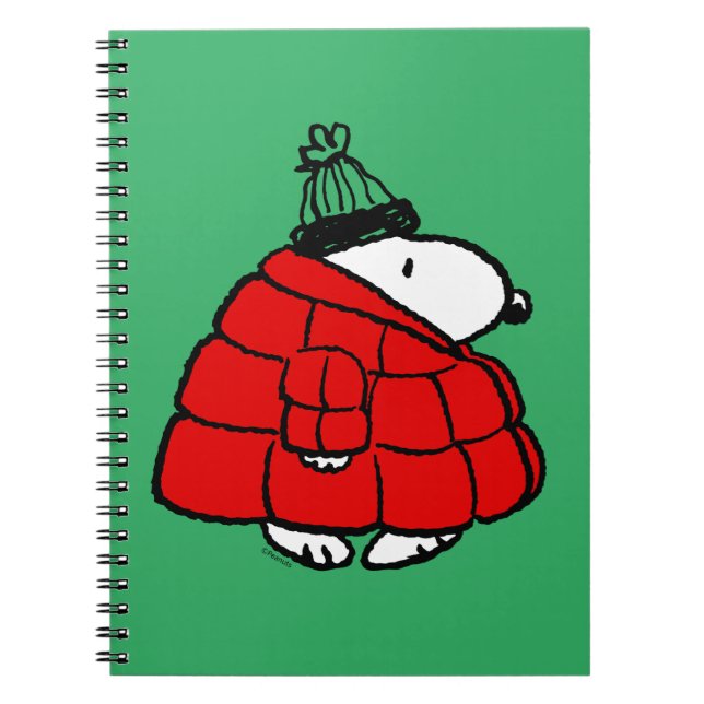 Cuaderno Cacahuetes | Chaqueta Snoopy Red Puffer (Frente)
