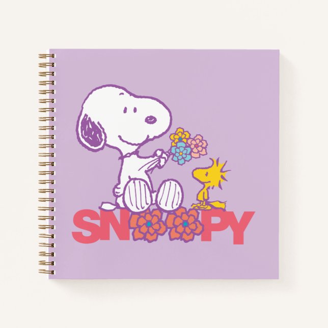 Cuaderno Cacahuetes | Flores Snoopy & Woodstock (Anverso)
