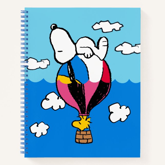 Cuaderno Cacahuetes | Globo de aire caliente Snoopy & Woods (Anverso)