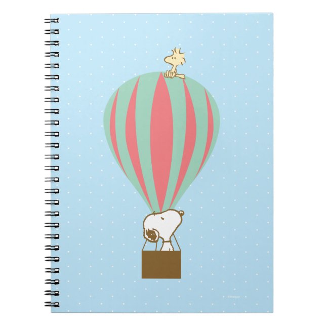 Cuaderno Cacahuetes | Globo de aire caliente Snoopy & Woods (Frente)