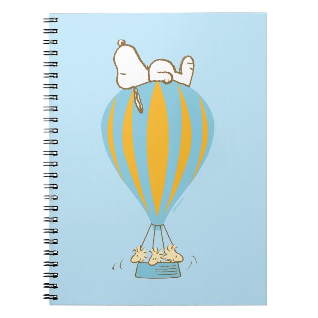 Cuaderno Cacahuetes | Globo de aire caliente Snoopy & Woods (Frente)