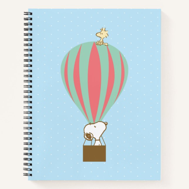 Cuaderno Cacahuetes | Globo de aire caliente Snoopy & Woods (Anverso)