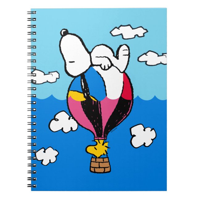 Cuaderno Cacahuetes | Globo de aire caliente Snoopy & Woods (Frente)