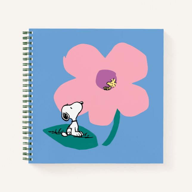 Cuaderno Cacahuetes | Ilustración de la flor rosa de la nat (Anverso)