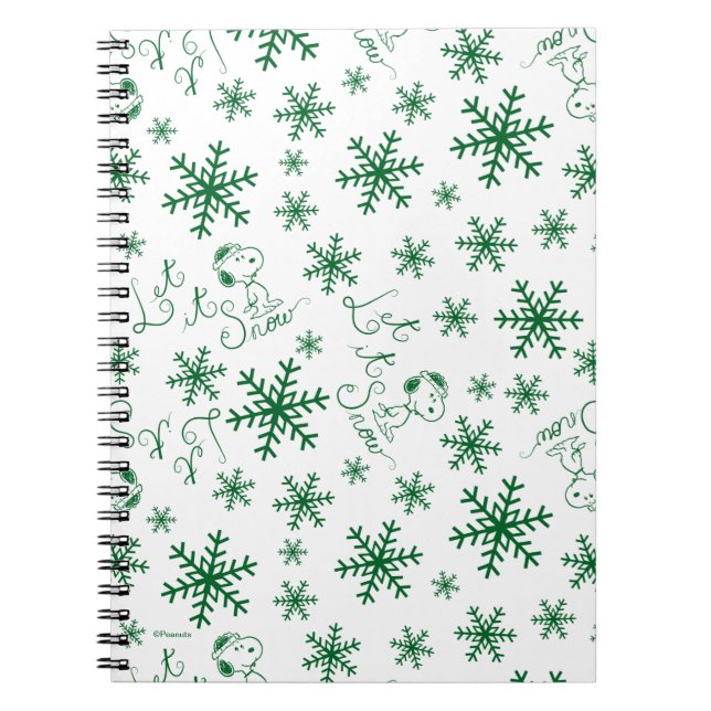 Cuaderno Cacahuetes | Navidades Snoopy Let It Snow Pattern (Frente)