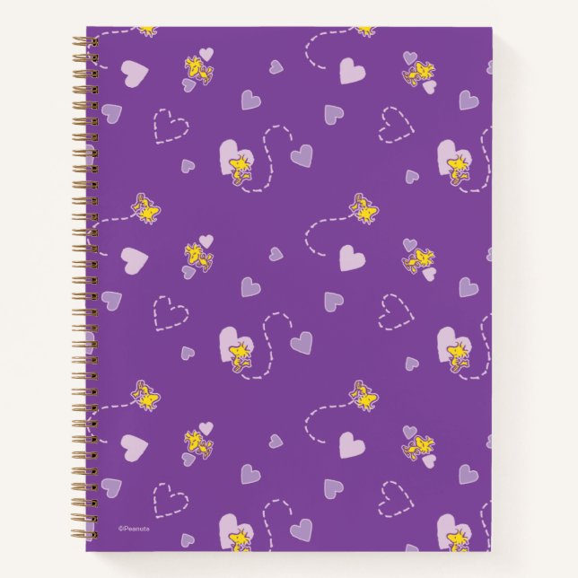 Cuaderno Cacahuetes | Patrón cardíaco púrpura de Woodstock (Anverso)