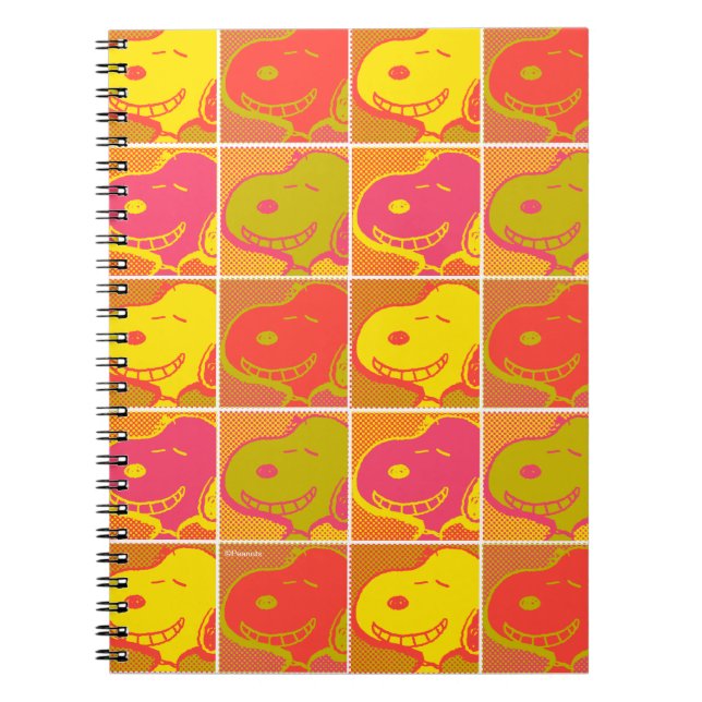 Cuaderno Cacahuetes | Patrón de arte pop Snoopy (Frente)