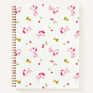 Cuaderno Cacahuetes Patrón de cerezo Snoopy y Woodstock
