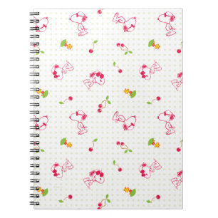 Cuaderno Cacahuetes Patrón de cerezo Snoopy y Woodstock
