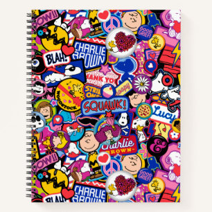 Cuaderno Cacahuetes Patrón de parches de mixtape