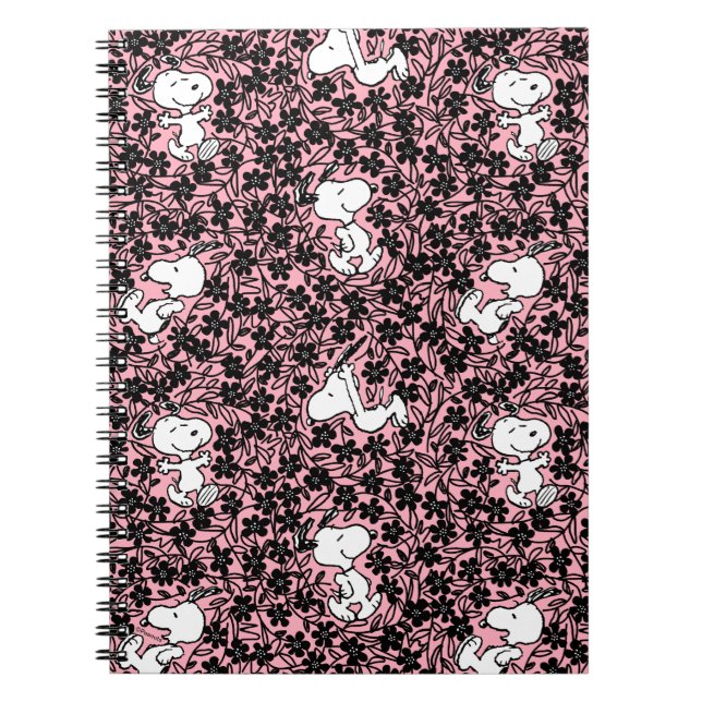 Cuaderno Cacahuetes | Patrón de Vino de Flor Snoopy (Frente)