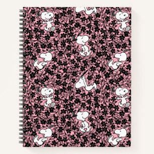 Cuaderno Cacahuetes Patrón de Vino de Flor Snoopy