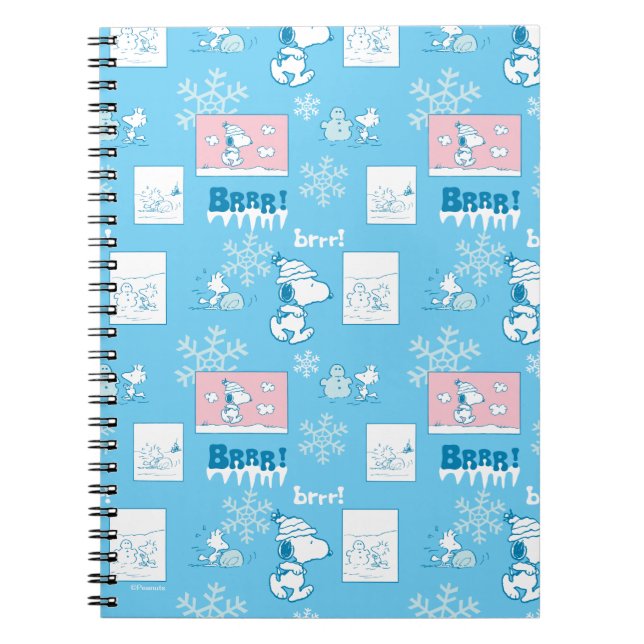 Cuaderno Cacahuetes | Patrón del Día de la Nieve Snoopy (Frente)