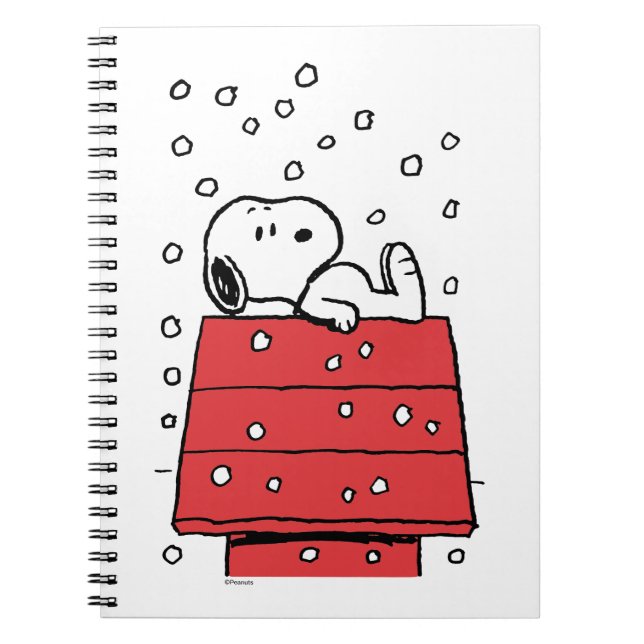 Cuaderno Cacahuetes | Snoopy Doghouse Snowflakes (Frente)