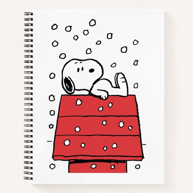 Cuaderno Cacahuetes | Snoopy Doghouse Snowflakes (Anverso)
