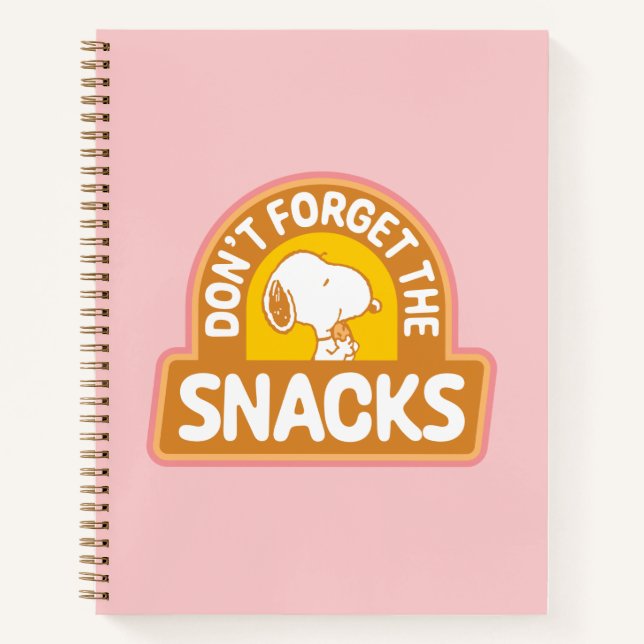 Cuaderno Cacahuetes | Snoopy No olvides los aperitivos (Anverso)