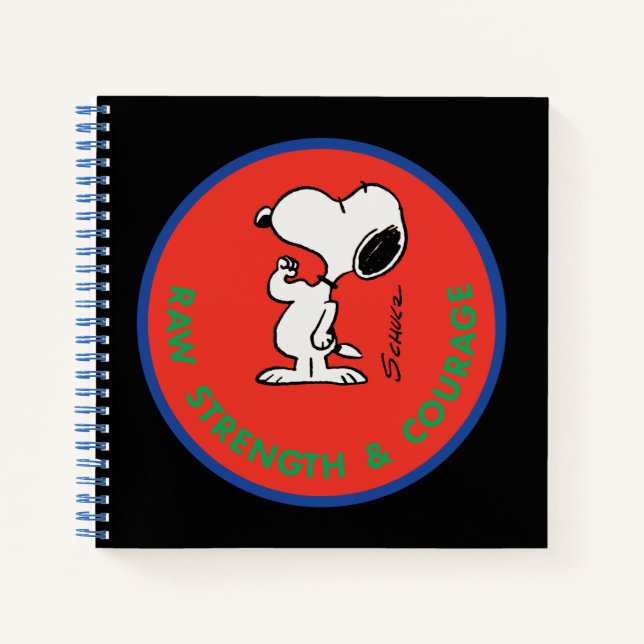 Cuaderno Cacahuetes | Snoopy Raw Strength & Courage Badge (Anverso)