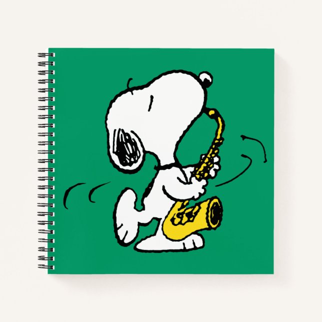 Cuaderno Cacahuetes | Snoopy Saxophone Player (Anverso)