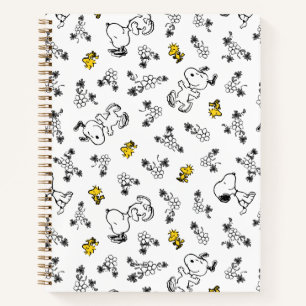 Cuaderno Cacahuetes   Snoopy & Woodstock Patrón de flores B