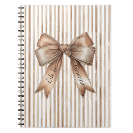 Cuaderno Cacao Lazo Marrón Crema Rayas