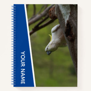 Cuaderno Cacatúa Australia Loro al Revés, Divertido Azul