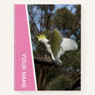 Cuaderno Cacatúa Australia Loro Pájaro Alas, Rosa
