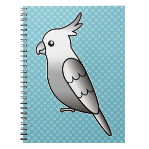 Cuaderno Cacatúa loro de dibujos animados de cara blanca