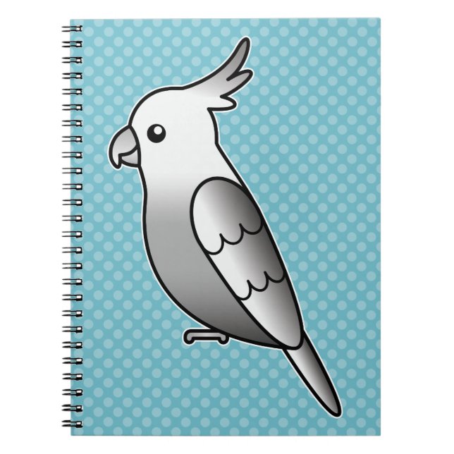 Cuaderno Cacatúa loro de dibujos animados de cara blanca (Frente)