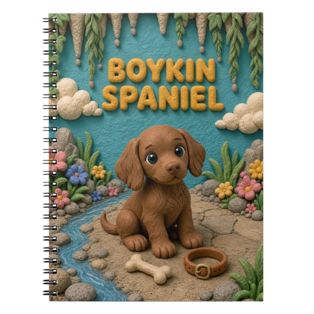 Cuaderno Cachorro adorable de Boykin Spaniel, perro bebé (Frente)