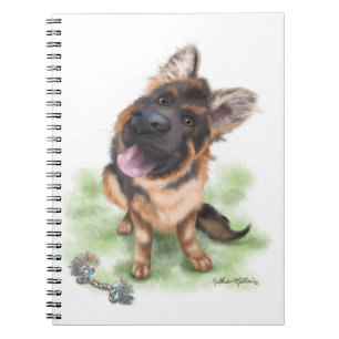 Cuaderno Cachorro adorable de dibujos animados de pastor al