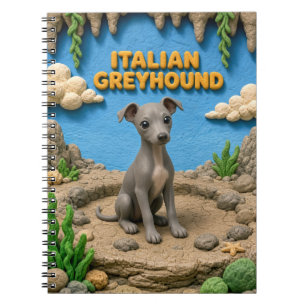 Cuaderno Cachorro adorable de galgo italiano, perro bebé