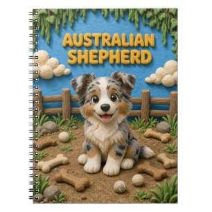 Cuaderno Cachorro adorable de pastor australiano, perro beb