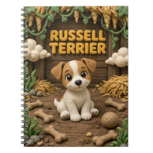 Cuaderno Cachorro adorable de raza Terrier Russell, perro b