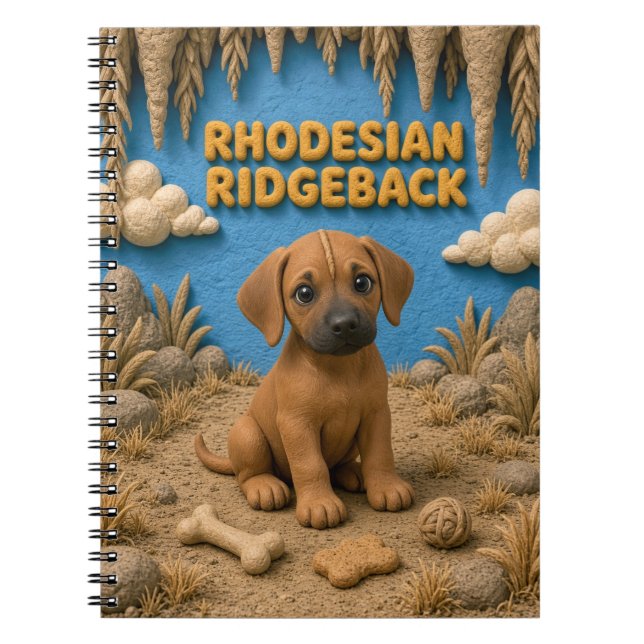 Cuaderno Cachorro adorable de Ridgeback de Rodesia, perro b (Frente)