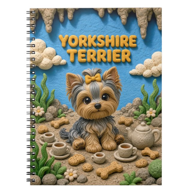 Cuaderno Cachorro adorable de Yorkshire Terrier, perro bebé (Frente)