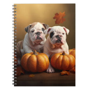 Cuaderno Cachorro Bulldog Otoño Delicia Calabaza