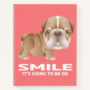 Cuaderno Cachorro Cachorro Rosa Dibujo Bulldog