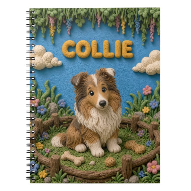 Cuaderno Cachorro Collie Adorable, Cachorro (Frente)