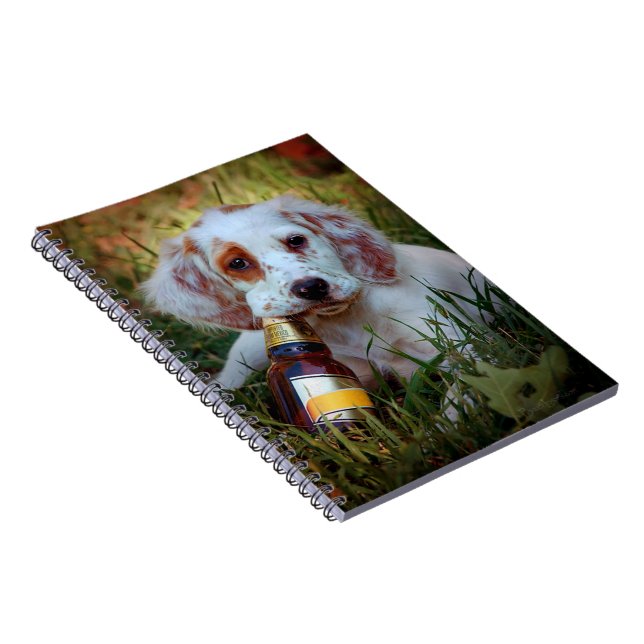 Cuaderno Cachorro con botella de cerveza (Lado Derecho)