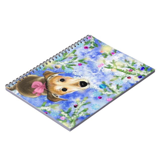 Cuaderno Cachorro con lazo rosa - Lindo (Lado Izquierdo)