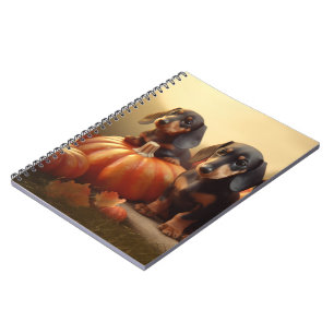 Cuaderno Cachorro Dachshund Delicia de Otoño Calabaza