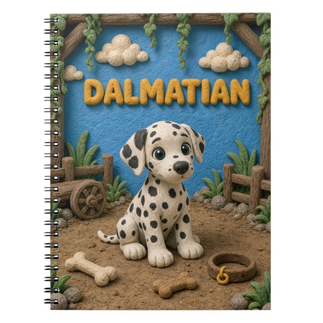 Cuaderno Cachorro dálmata adorable, perro bebé (Frente)