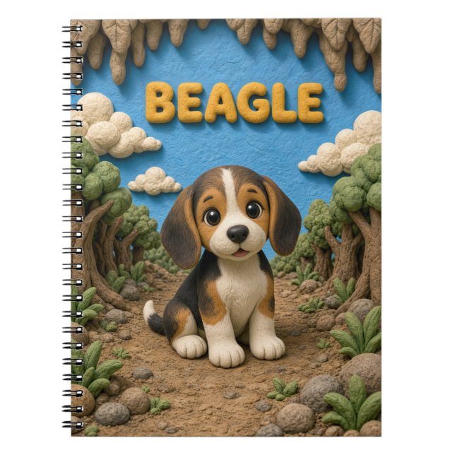 Cuaderno Cachorro de Beagle Adorable, Perro Bebé (Frente)
