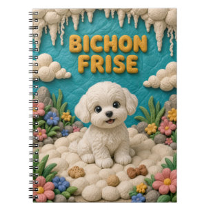 Cuaderno Cachorro de Bichon Frise Adorable, Perrito Bebé